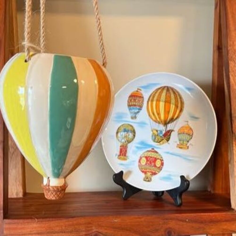 Vintage MCM Japanese Hot Air Balloon Plate  Fancy Flite Taste Setter Sigma